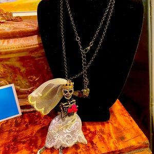 Betsey Johnson Skeleton Bride Necklace